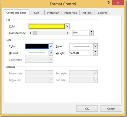 Form Controls in Excel - Setting Color for Control