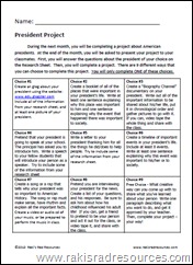Use this free downloadable project matrix and the websites from my blog (Raki's Rad Resources) to help your students research the past presidents.