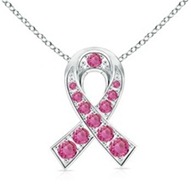 Round Pink Sapphire Hope Pendant 