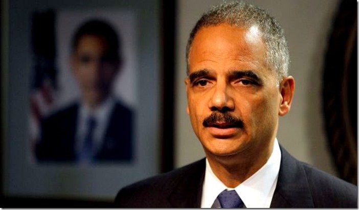 Eric Holder - BHO portrait in background