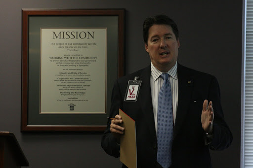 John Twitty, City Utilties General Manager, fields questions from the Springfield City Council. (photo credit: James Mulvenon)