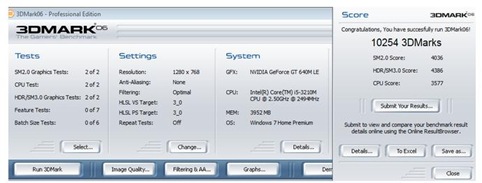 Fujitsu Lifebook LH772 3Dmark06