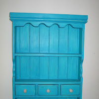 Pine wall shelf with 3 drawers