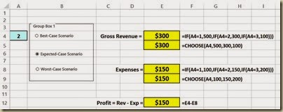 Scenario Analysis in Excel - Option Button Scenarios
