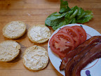 Ready to assemble 2 sandwiches.