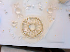 Here, the first stages of the candy necklace. When we found the Fancy Flours giant candy gems, the necklace really began to take shape. Here, the first stages of the candy necklace. When we found the Fancy Flours giant candy gems, the necklace really began to take shape.
