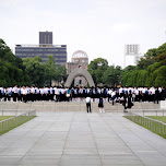 school kids at the memorial park in Hiroshima, Japan 