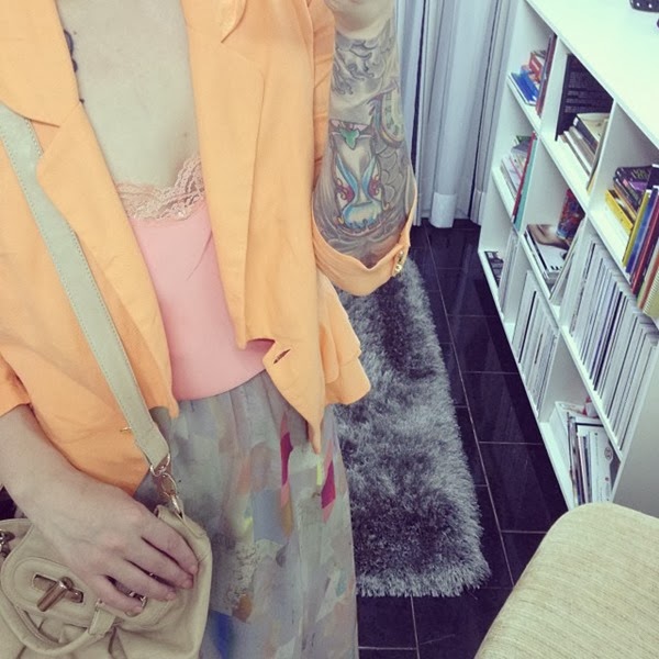 look blazer laranja