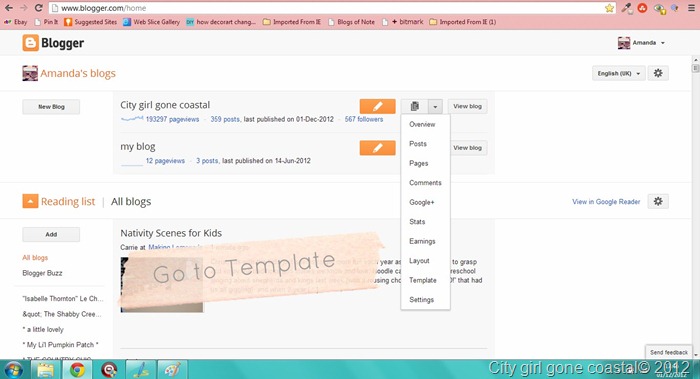 go to template
