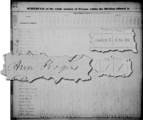 Ann Rogers in the 1830 Census