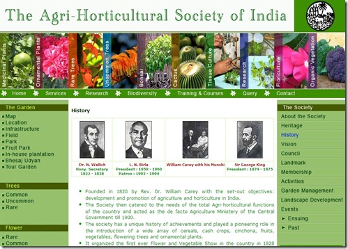 Agri Horticultural Society of India Website