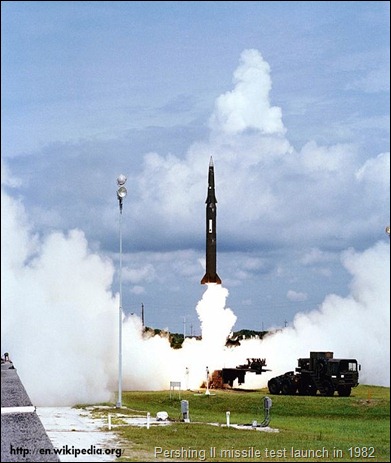 Pershing II missile test launch in 1982