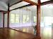 the yoga room, 1600 sq ft, 12 ft ceilings, ocean and jungle views. Surf and jungle sounds assist your savasana.