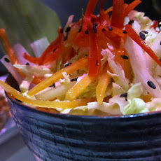 Asian Coleslaw With Miso-Ginger Dressing