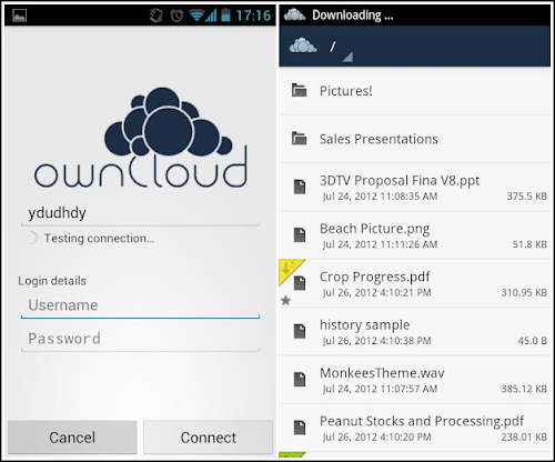 ownCloud su Android