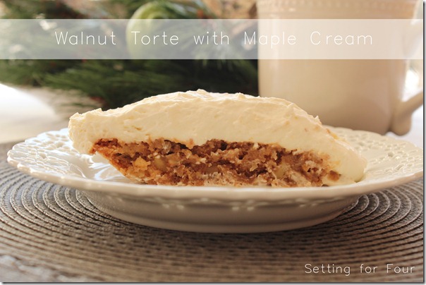 Walnut Torte with Maple Cream Recipe from Setting for Four #recipe #ebook #free #maple #cream #torte #walnut #ritz #cracker