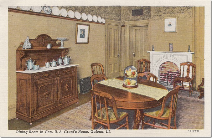 Dining Room, General U.S. Grant Home - Galena, Illinois pg. 1 - 1944 Dining Room, General U.S. Grant Home - Galena, Illinois pg. 1 - 1944