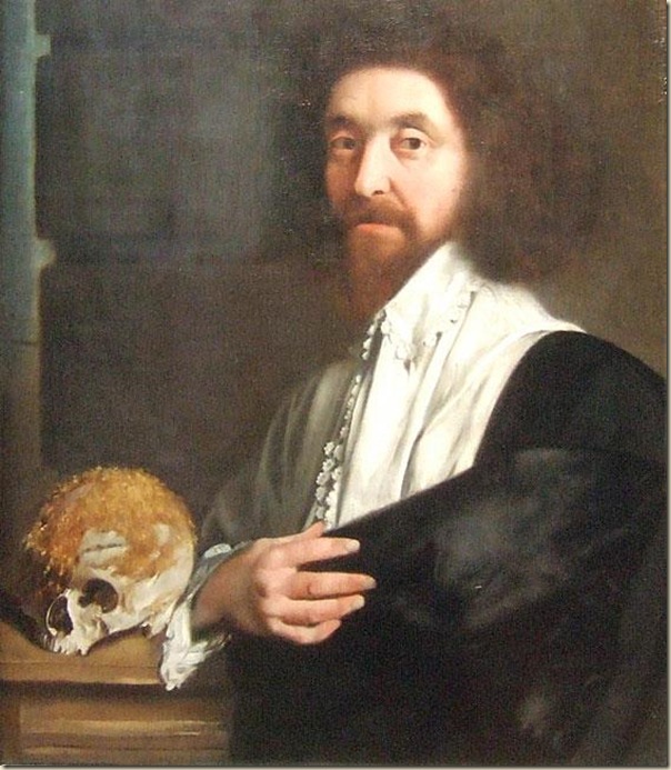 Portrait de John Tradescent avec un crâne Portrait de John Tradescent avec un crâne