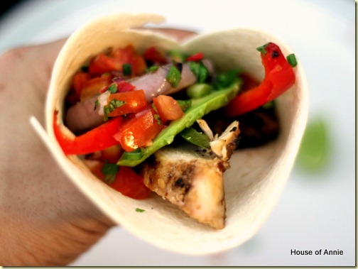 Grilled chicken fajitas