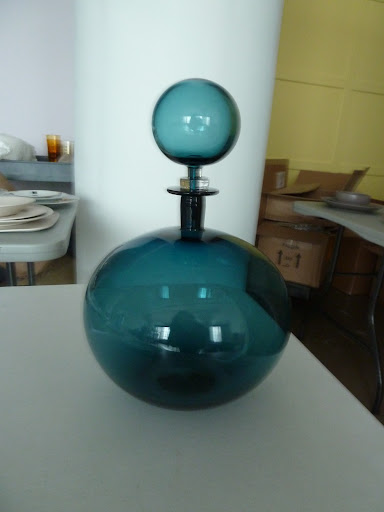 A stunning hand-blown glass decanter by Joe Cariati.