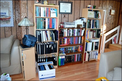 office shelves before