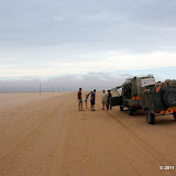 Approaching the coast you can see the wall of fog