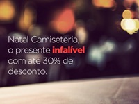 Camiseteria realiza Promoção de Natal com descontos prograssivos de até 30%.