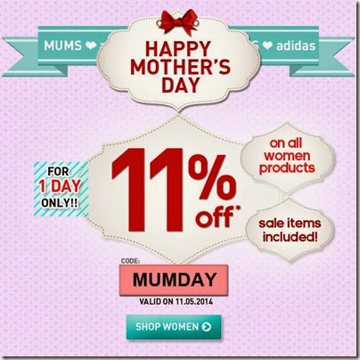 adidas Online Store - Happy Mother's Day! Enjoy 11% OFF