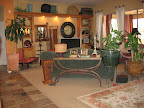 All Lynda's beautiful garage sale finds come together in her living room.