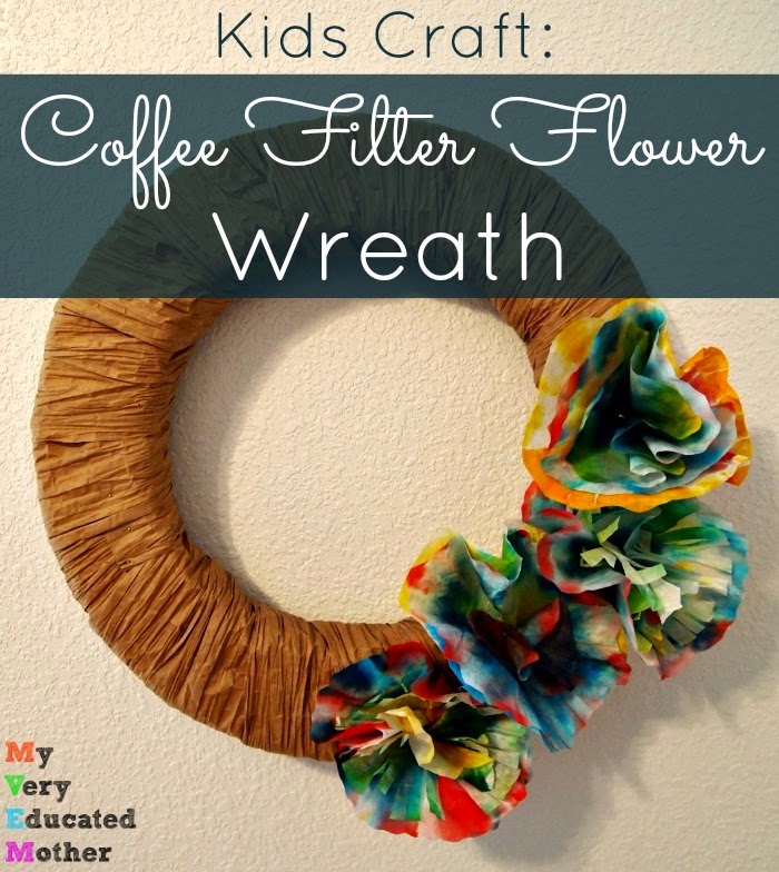 Coffee Filter Flower Wreath via @mvemother Coffee Filter Flower Wreath via @mvemother