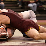 174: #2 Logan Storley (Minnesota) dec #5 Jordan Blanton (Illinois) 6-5. Photo by Mark Beshey.