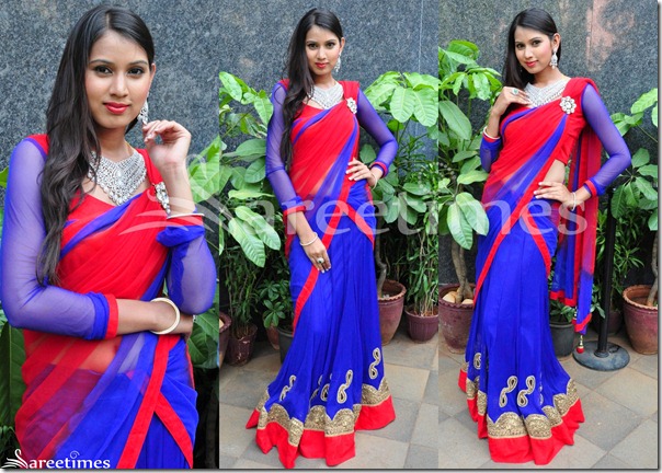 Honey_Blue_Half_Saree