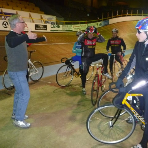 – Rob Good, our instructor extraordinaire. Forest City Velodrome. February 2011 – Rob Good, our instructor extraordinaire. Forest City Velodrome. February 2011