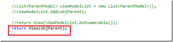 Dictionary requires a model item of type System.Collections.Generic.IEnumerable  in MVC 3 ~ DotnetPiper