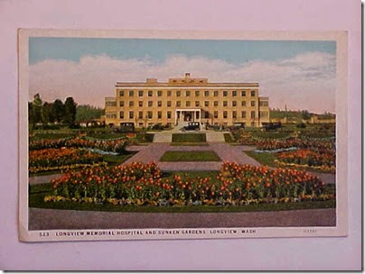 Postcard View of Longview Memorial Hospital in Longview, Washington