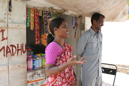 Jayashree and Ramo greet us in front of their new store.