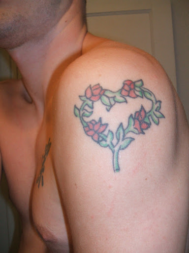 Rose vine heart on my left arm