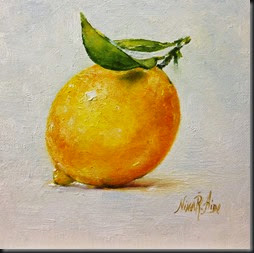Lemon with Leaves 6x6