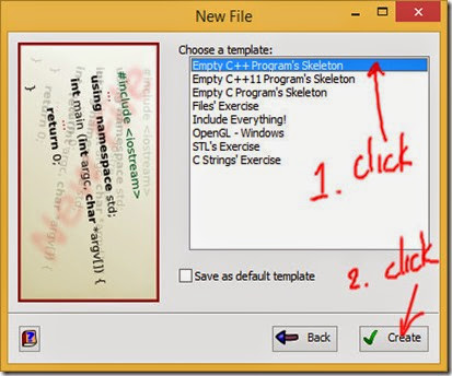 Create an empty C program Create an empty C program
