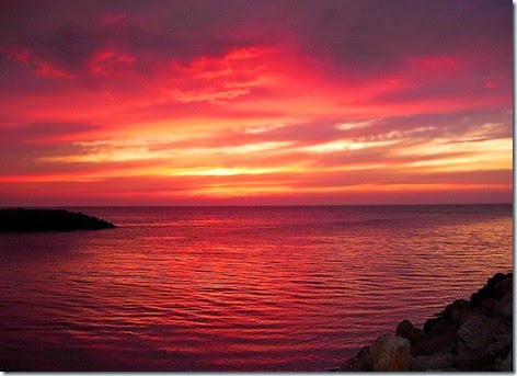 puesta de sol mar caliente mares, los mares calientes del mundo