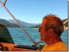 Tom piloting the boat