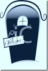 0511-1103-2515-0935_Black_and_White_Door_with_a_Welcome_Sign_clipart_image 0511-1103-2515-0935_Black_and_White_Door_with_a_Welcome_Sign_clipart_image