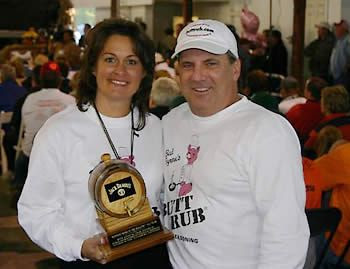 Kathy Swift &amp; Byron Chism with Jack Daniel's HAPPIEST HOME IN THE HOLLOW TROPHY 2006.