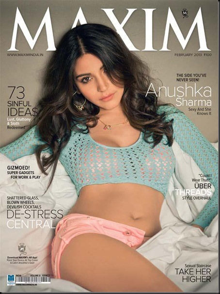 Hot Anushka Sharma on the cover of Maxim India (Feb 2013), Anushka Sharma Hot Photoshoot for Maxim India