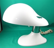 Biomorphic shape lamps with acrylic shade and chrome accents