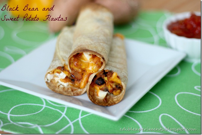 Black Bean, Corn, and Sweet Potato Flautas