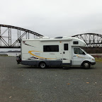 Our spot at the Downtown Riverside RV Park