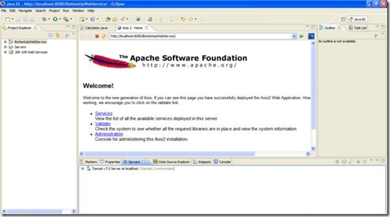 Apache Axis Startup in Eclipse Apache Axis Startup in Eclipse