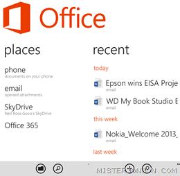 Windows Phone 8 Office Hub Panorama Windows Phone 8 Office Hub Panorama