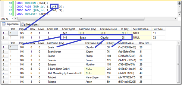 Index structure pages